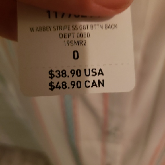 TORRID TOP BLOUSE SHIRT MINT GREEN PEACH STRIPES 0 - Picture 4 of 5